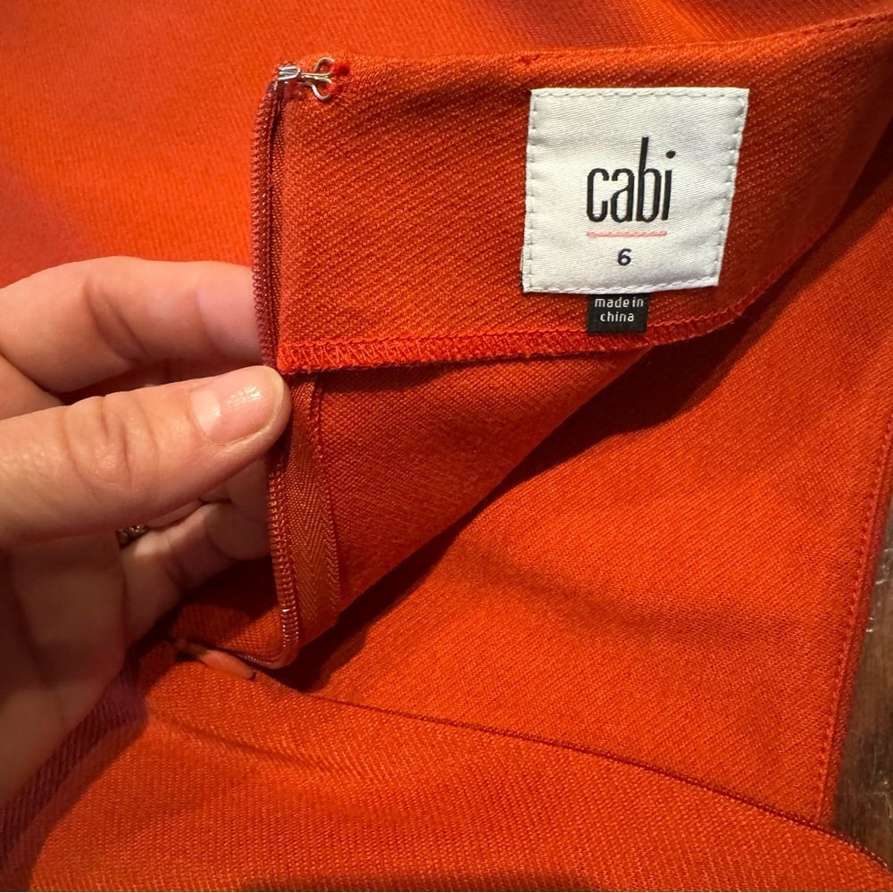 CAbi Orange Overlay Ponte Knit Pencil Skirt - Picture 7 of 9